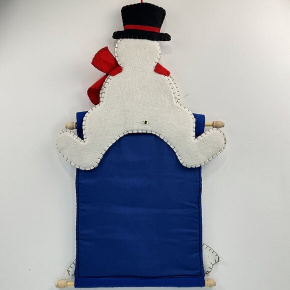 Vintage Snowman Let It Snow Advent Calendar Wall Hanging Christmas Felt Plush - Picture 4 of 11